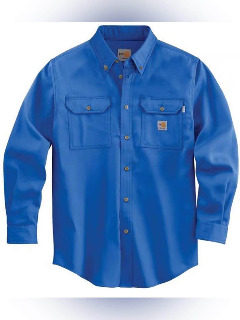 Carhartt FR button up shirt Blue Flame Resistant XL HRC 2 Long Sleeve